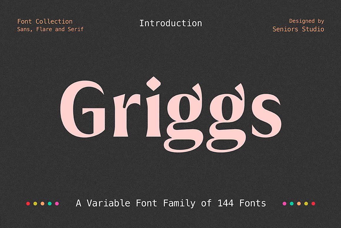 A variable font family of 144 fonts