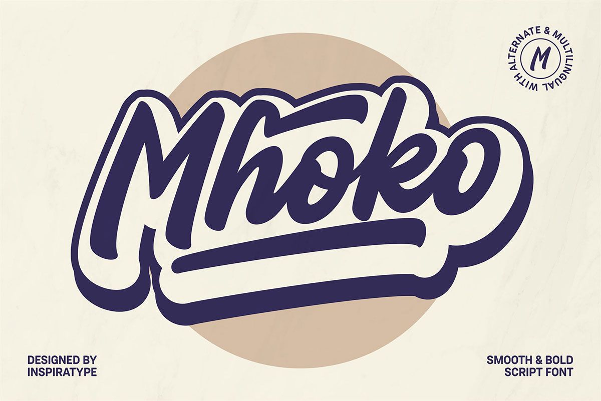 A free smooth and bold script font