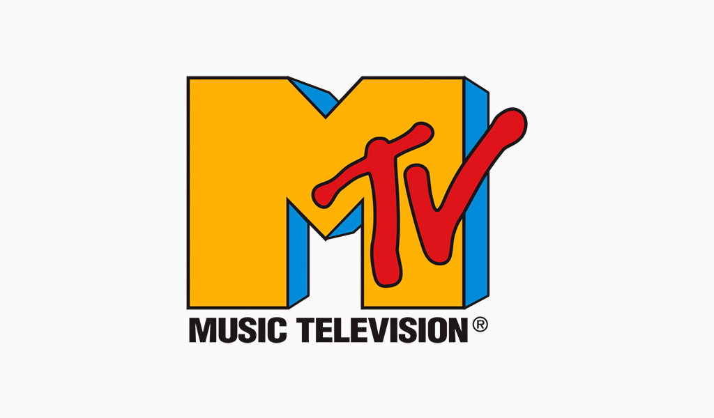A colorful MTV logotype in 90s