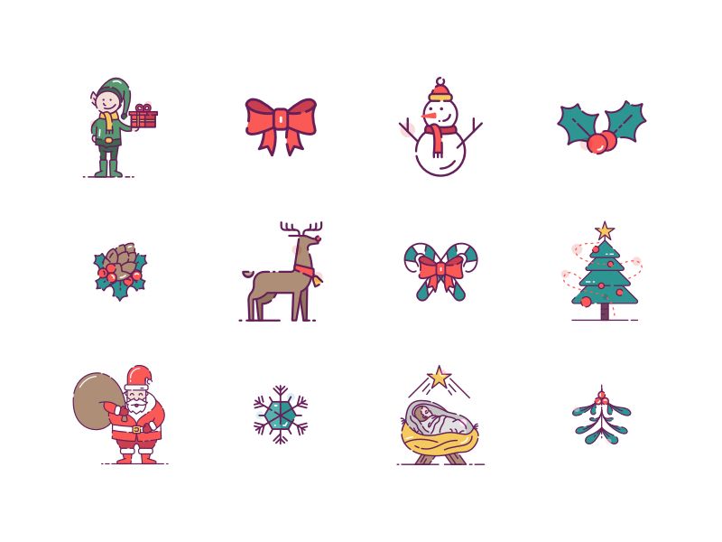 A free set of cool christmas icons