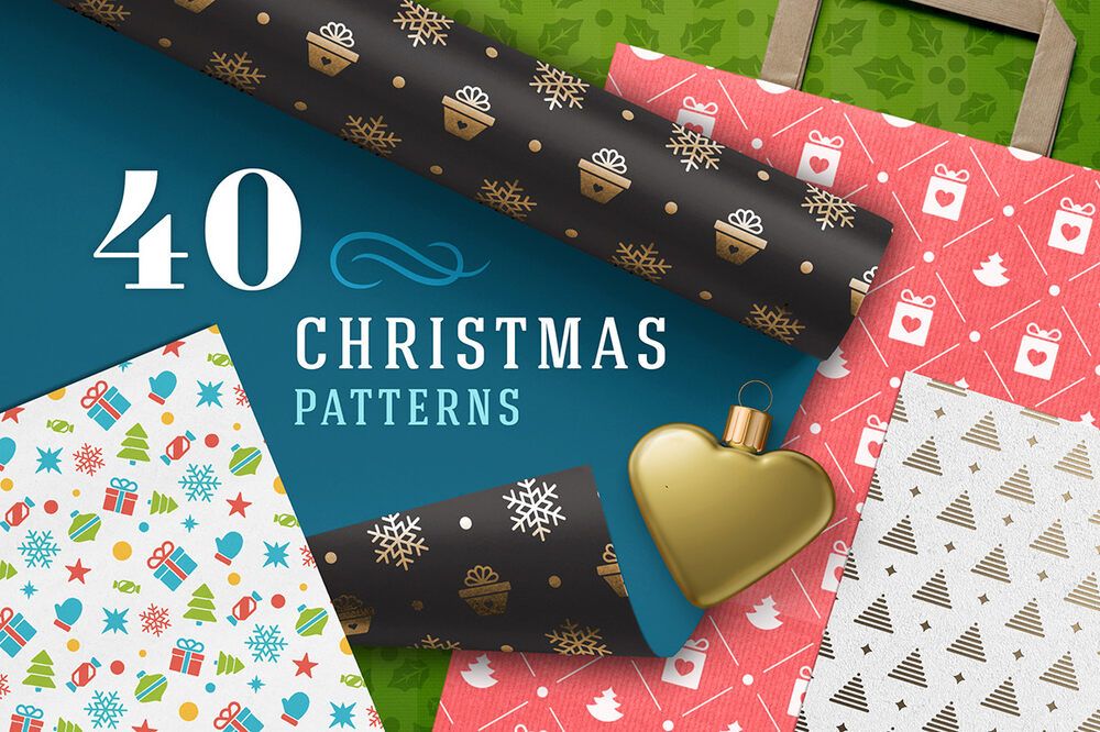 A set of merry christmas patterns