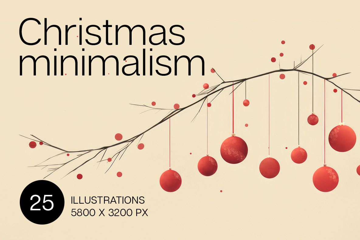 A minimalistic christmas illustrations