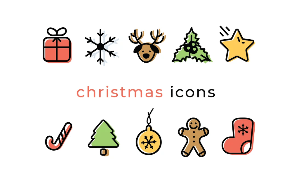 A free christmas vector icon set