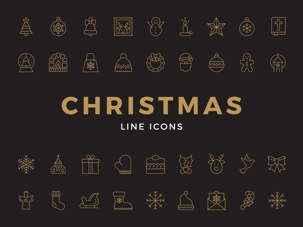 A free set of christmas line icons