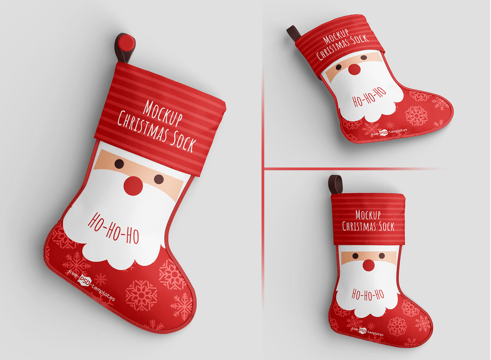 A free christmas sock mockup