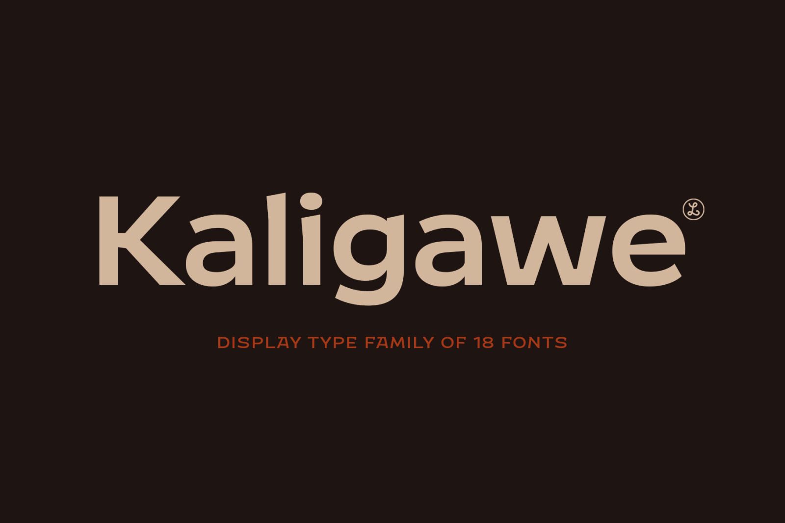 A display type family of eighteen fonts