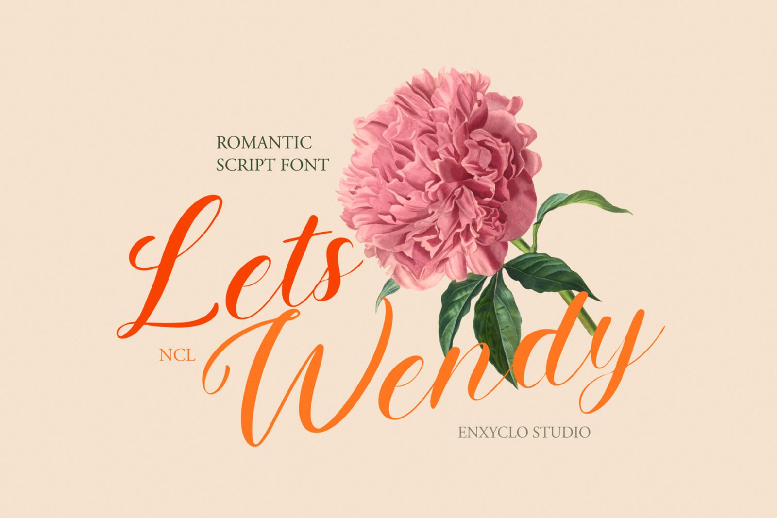 A romantic script font
