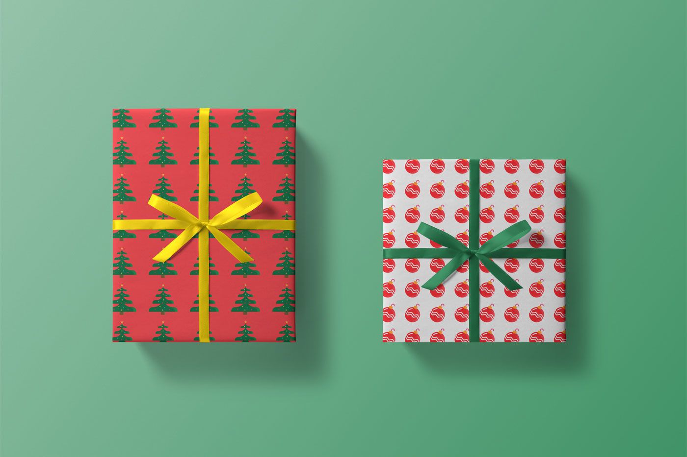 A free christmas gift box mockup