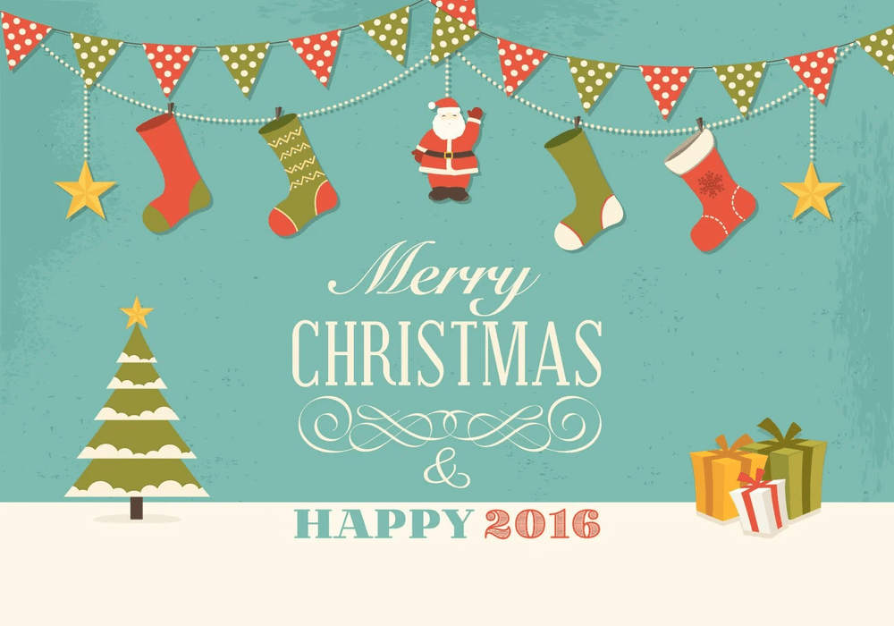 A free retro christmas wishes card
