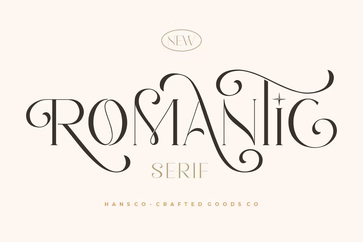 A romantic serif typeface with stylish swatches