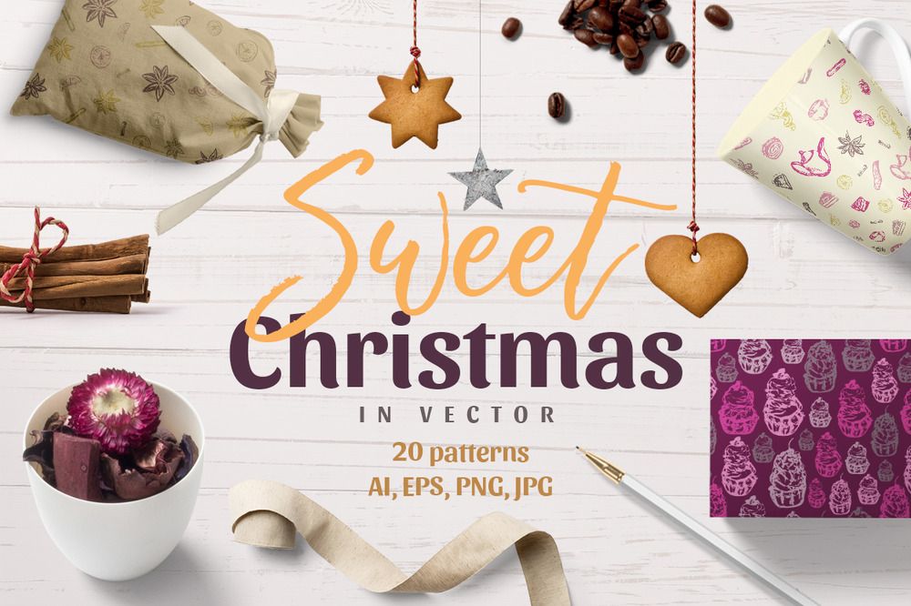 A sweet christmas vector patterns