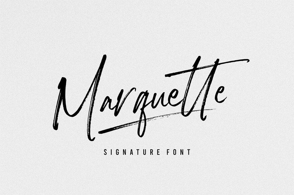 A free brushed signature font