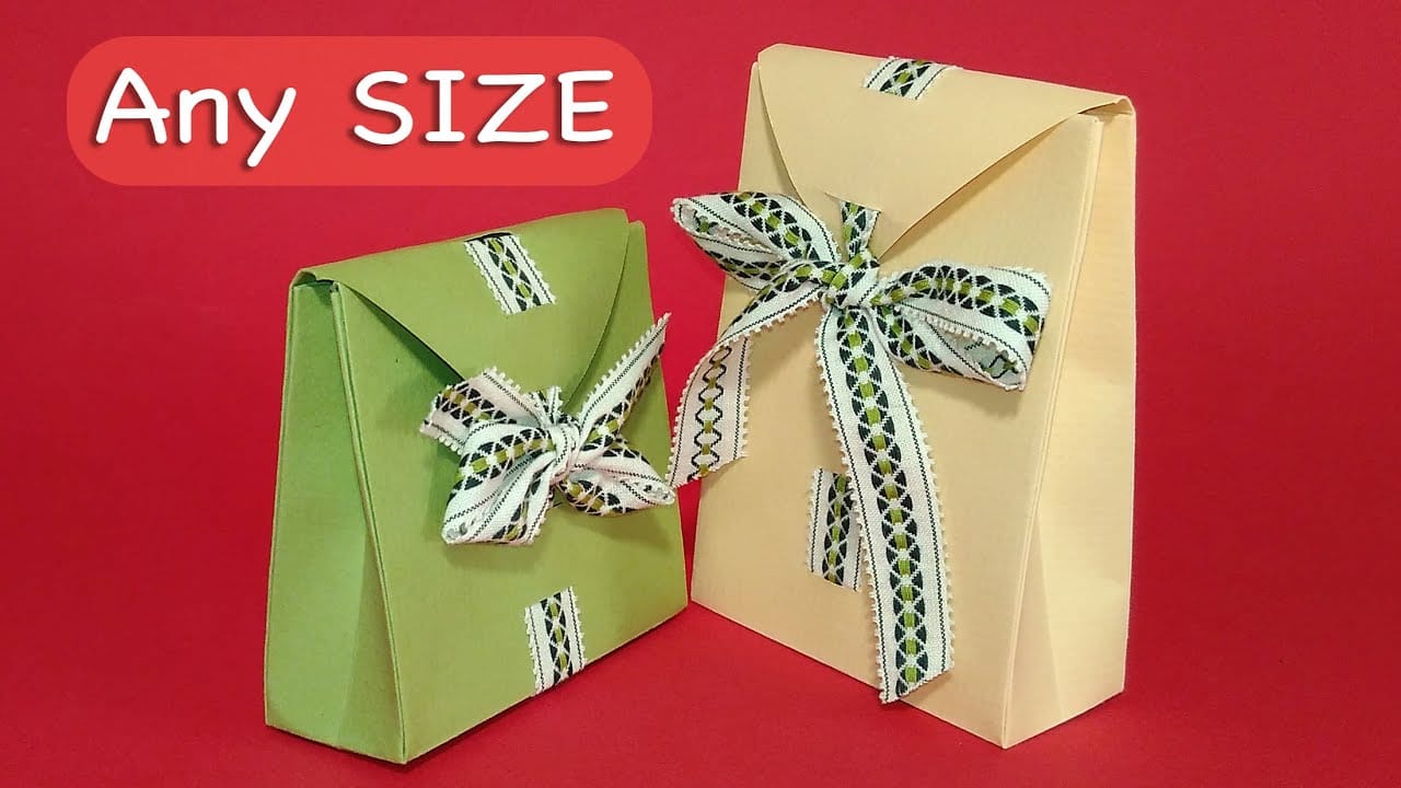 A paper gift bag with closure tutorial