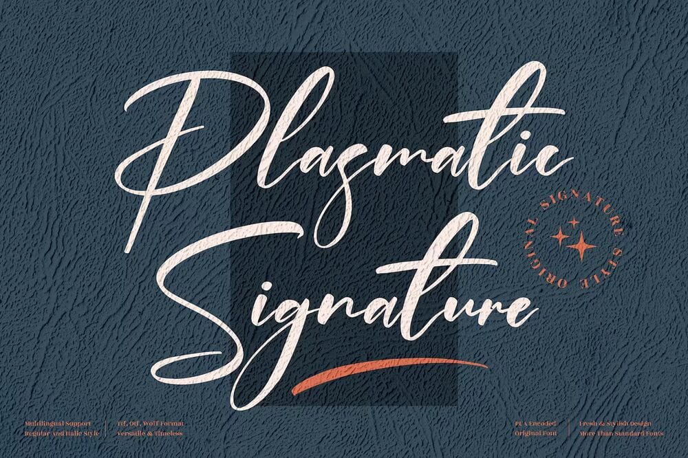 An original signature styled font